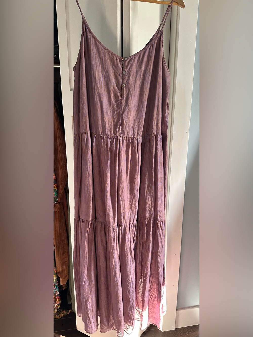 ANTHROPOLOGIE Velvet by Graham & Spencer Tiered Maxi Dress - L